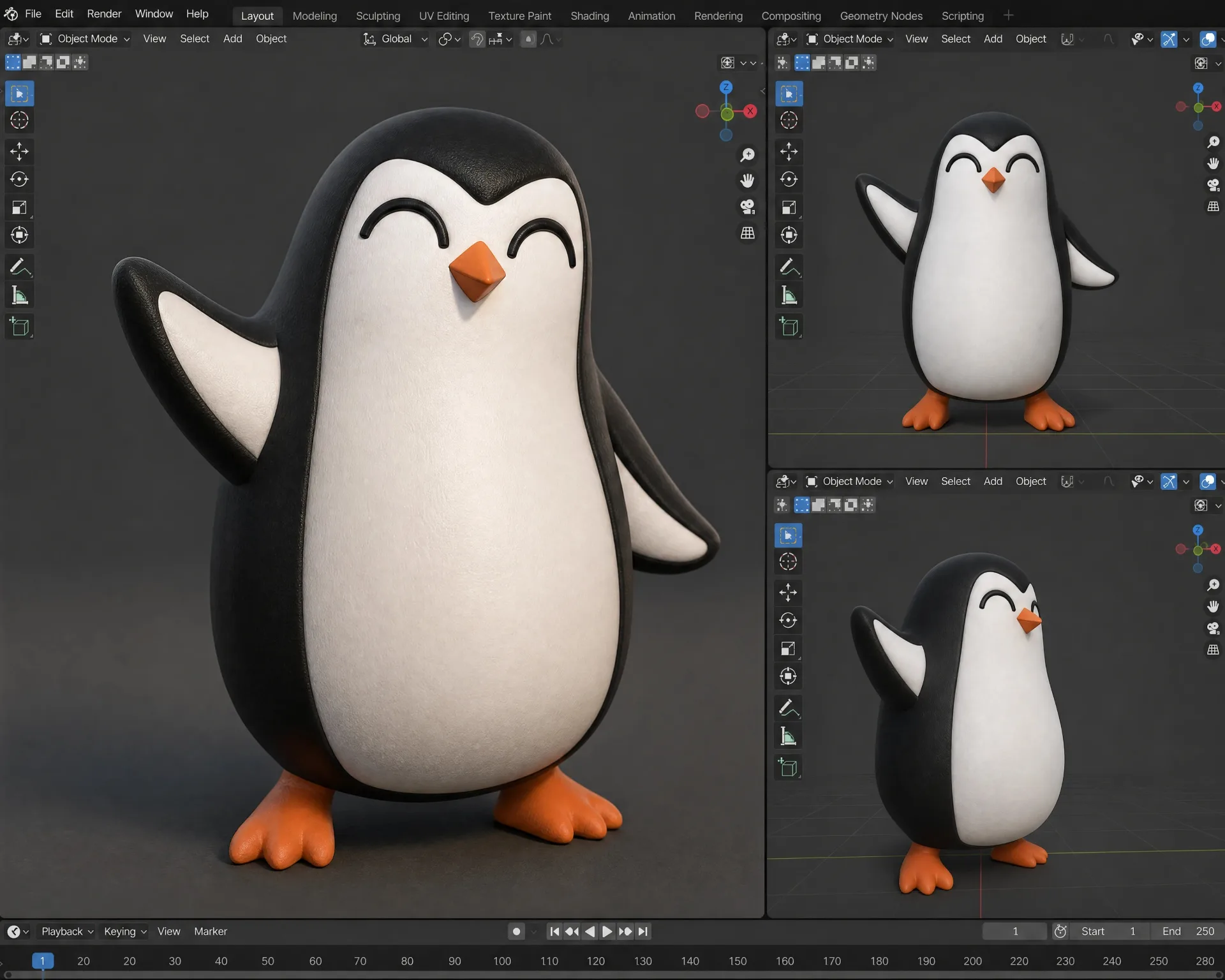 Un pingüino con volumen y nuevas poses