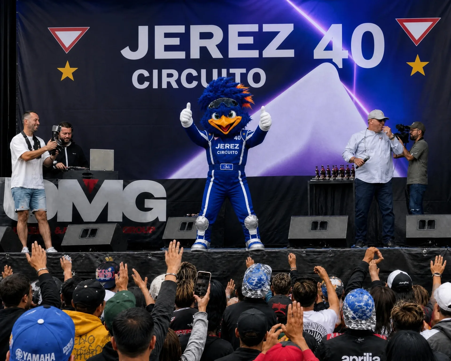 Su presentación durante la carrera de MotoGP