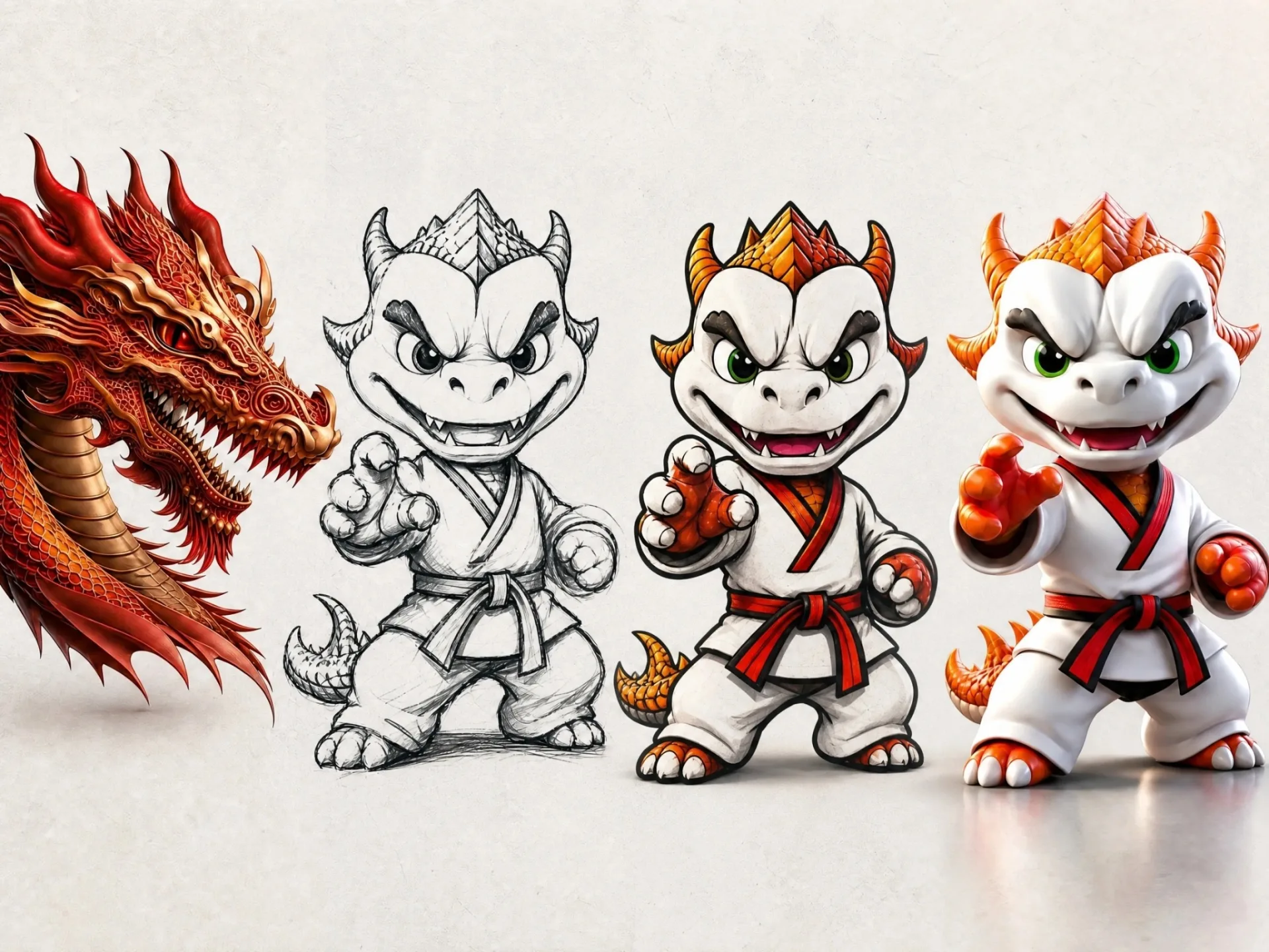 Diseño conceptual de un dragón legendario fotorrealista