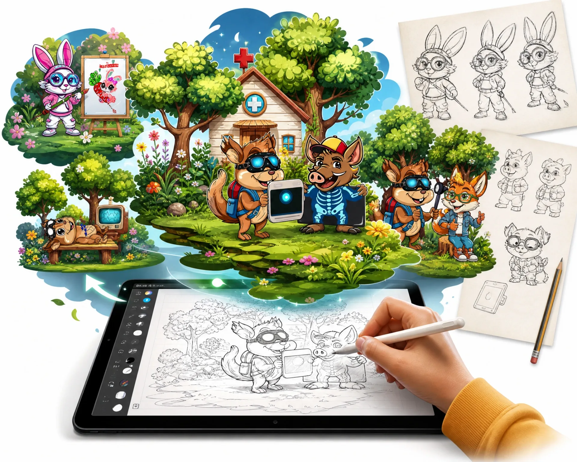 De los dibujos infantiles a cuatro mascotas y un universo mural propio