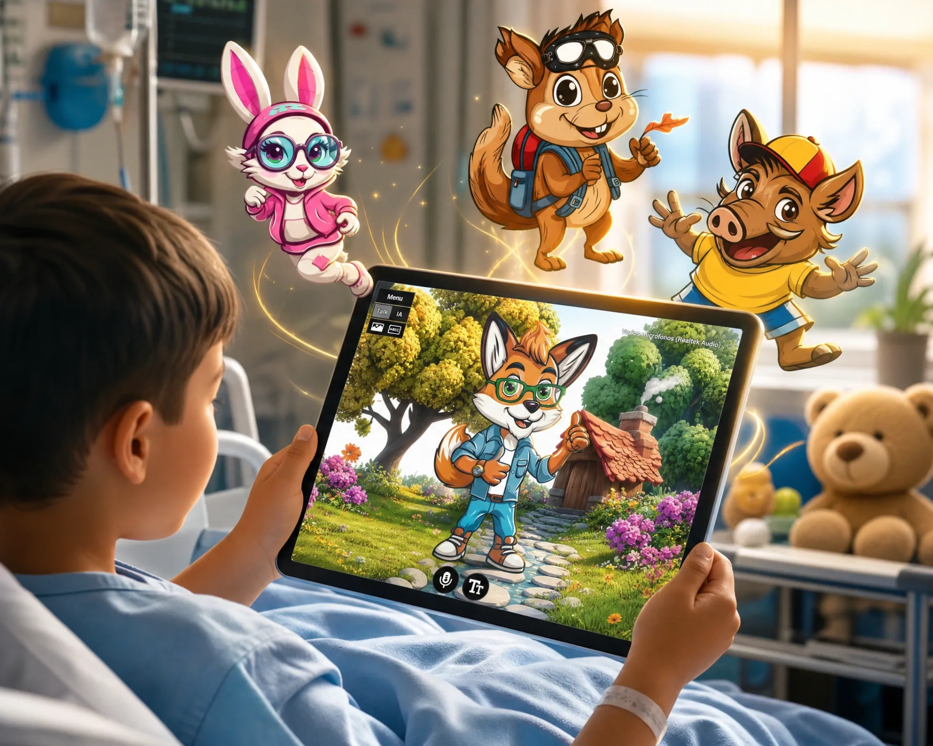 Mascotas que hablan, explican las pruebas y acompañan al niño