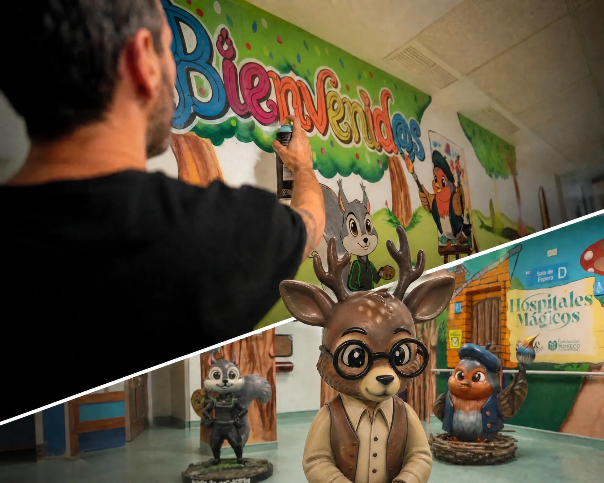 Del diseño de personajes a los murales y la escenografía tridimensional