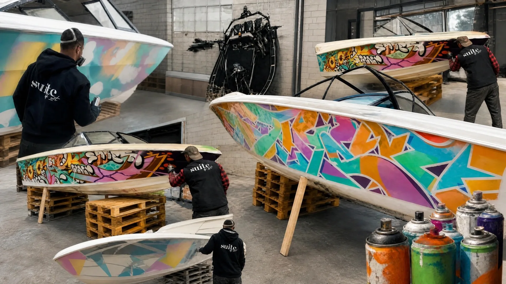 Sincronización entre preparación de cascos y pintura urbana