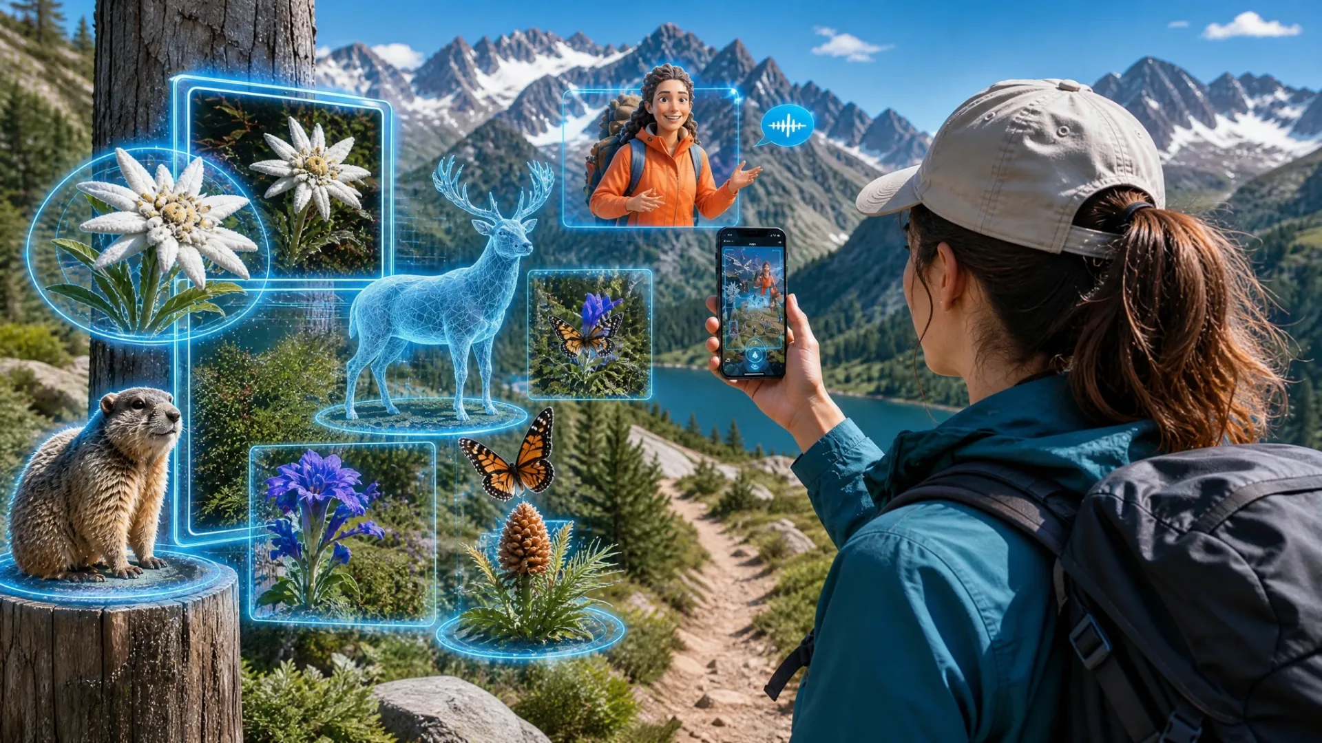 Recreación tridimensional de fauna, flora e historia local